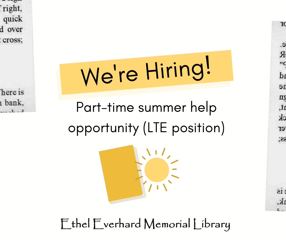 We're Hiring! | Library Page (LTE)