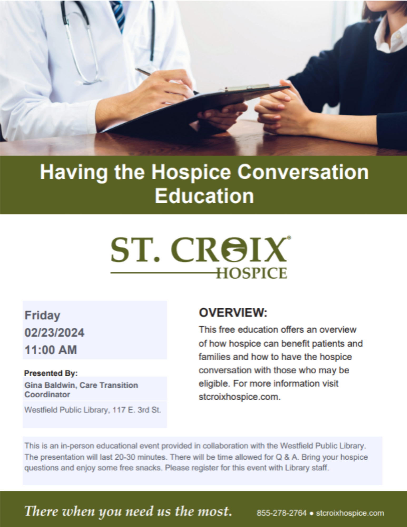 Having the Hospice Conversation with St. Croix Hospice
